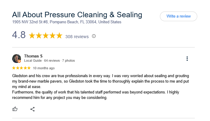 Pressure Washing Services in Coconut Greek – All About Pressure Clean & Seal 6 customer reviews all about pressure