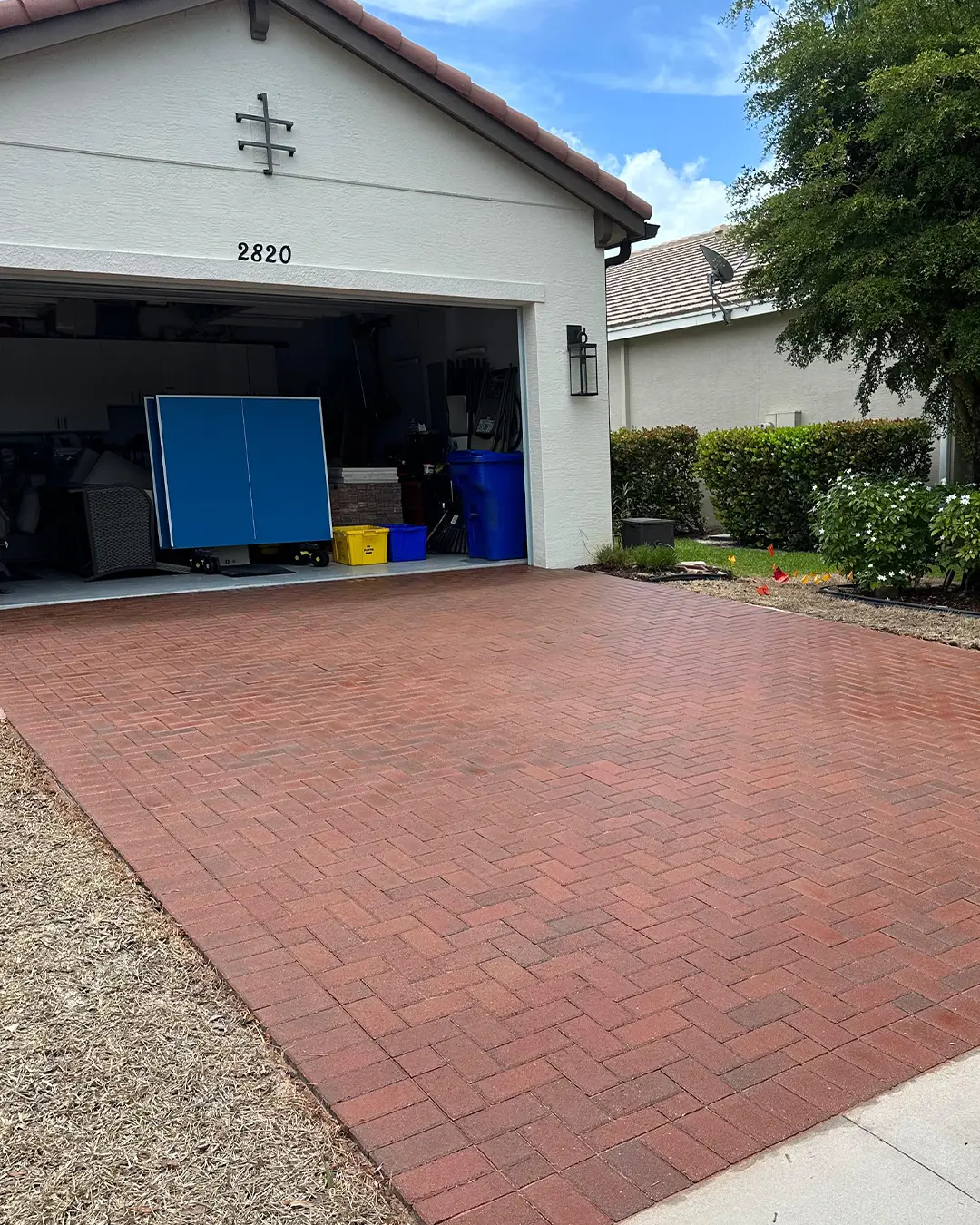 Technicians working on an exterior surface
