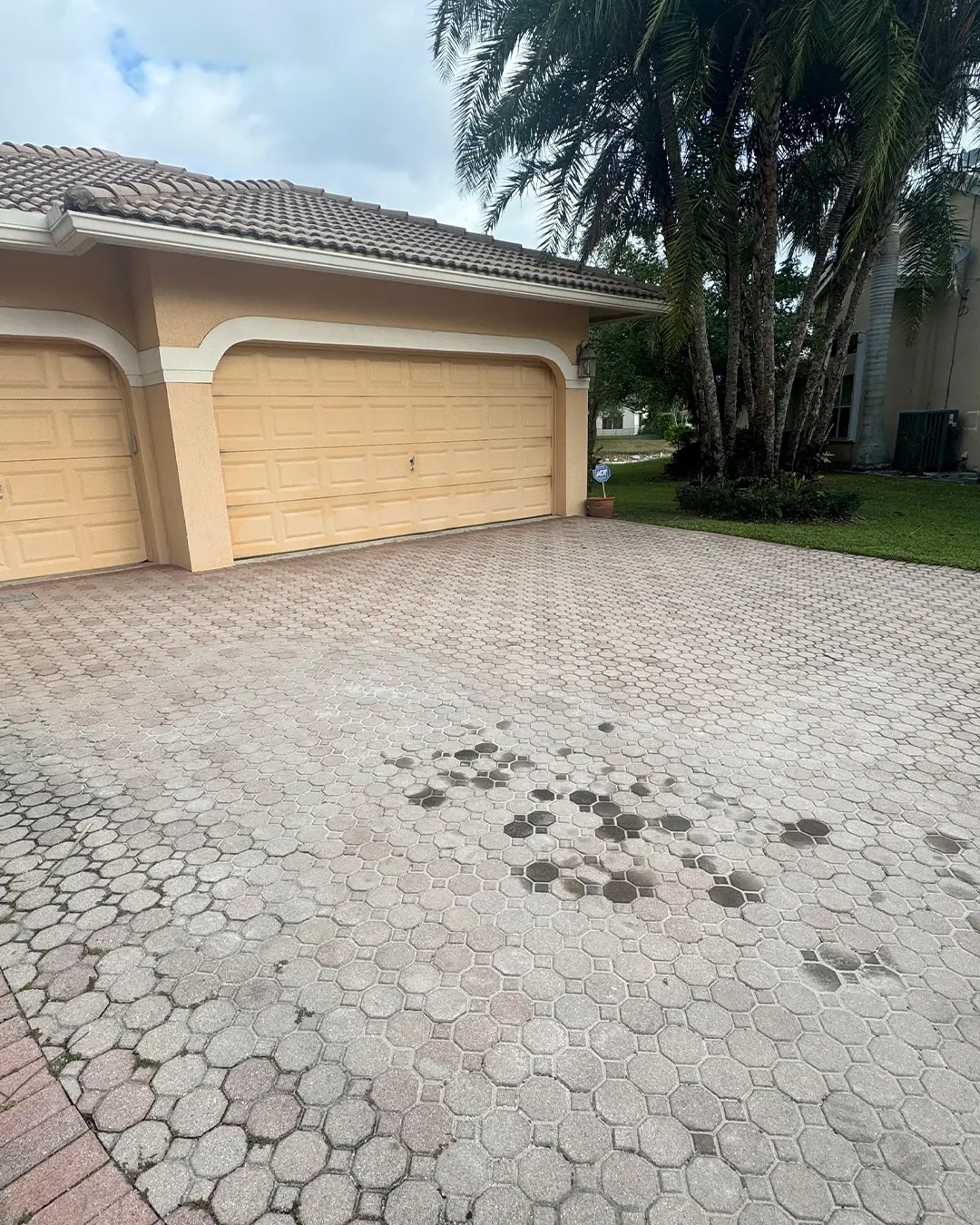 Patio pavers before