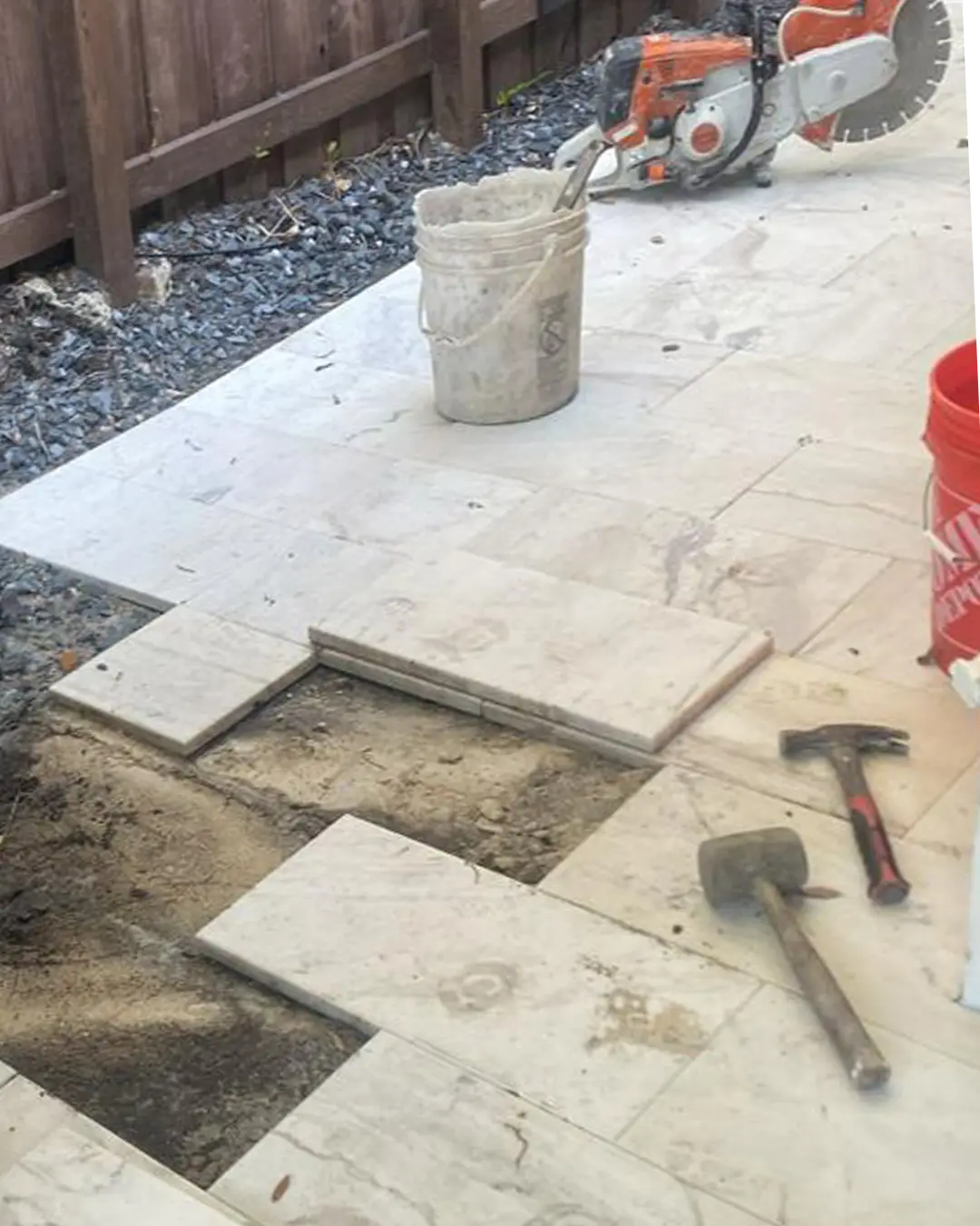 Paver repair before