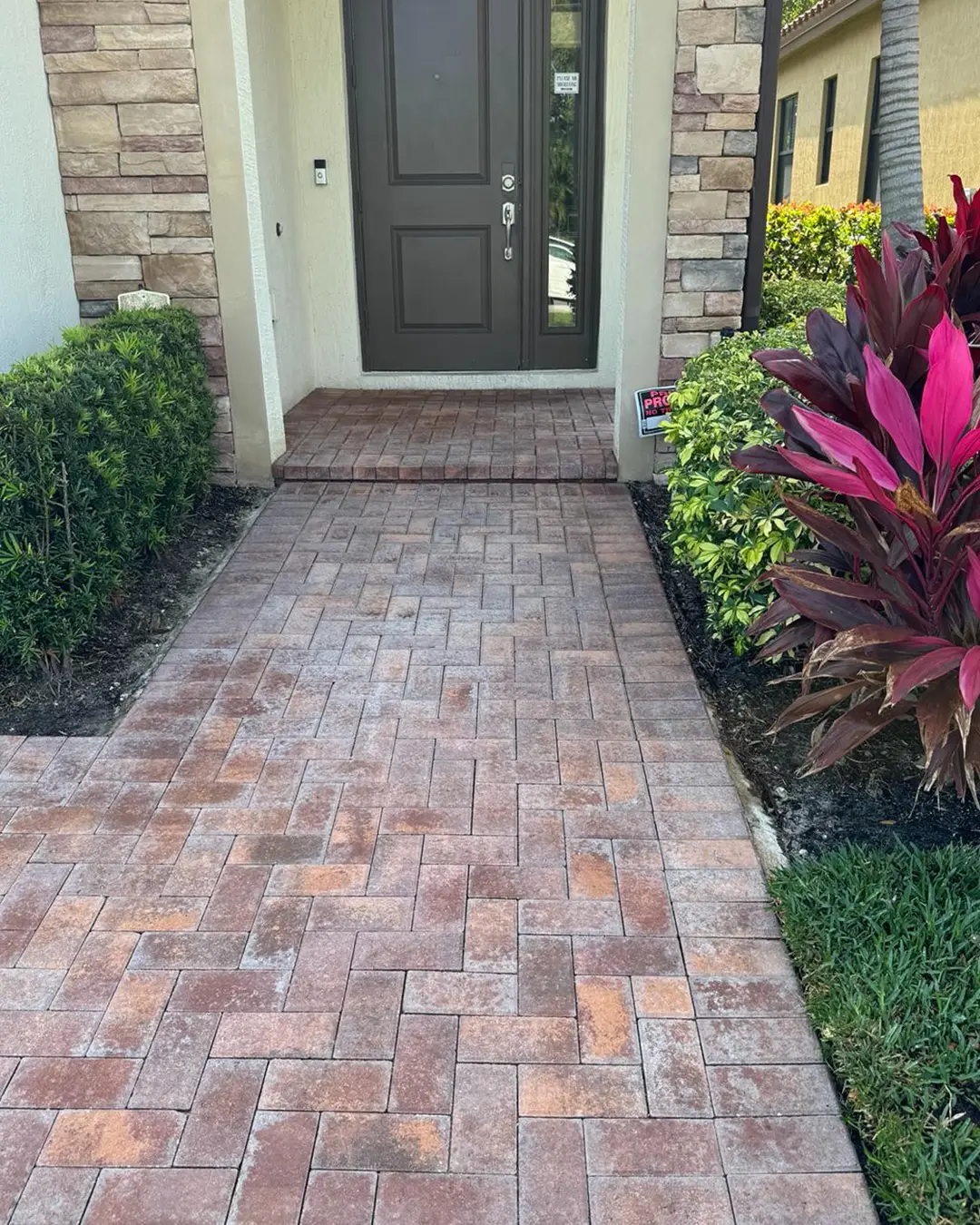 Brick paver walkway before